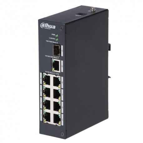 X-Security XS-SW1008POE-96-DIN Switch de Mesa 8 Portas RJ45 PoE + 1 Uplink RJ45 Gigabit Combo Port - 8435325434568
