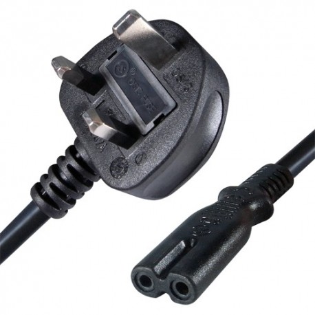 Oem AC-UK-C7 Cabo a Tomada Conector QT2 UK 3 Pinos com Fusível até 250V 13A 140cm