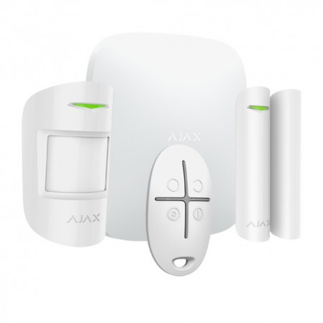 Ajax AJ-HUBKITPLUS-W Kit de Alarme Profissional Certificado Grau 2 Wi-Fi 3G Dual Sim Ethernet e APP Branco - 0856963007439