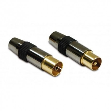 FICHA TV 9.52MM METRONIC MACHO FÊMEA 2 UNIDADES SILVER PRETO - 419101 - 3420744191012