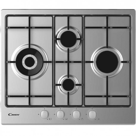 PLACA ENCASTRE CANDY CHW 6D4 WX GÁS 4 QUEIMADORES 60 CM INOX - 8016361966840