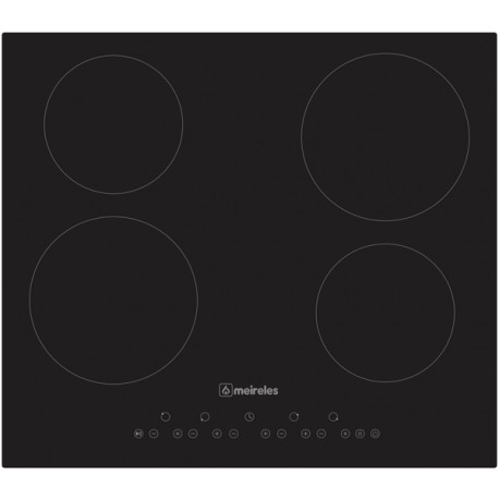 Placa Encastre Meireles Vitrocerâmica 4 Zonas 60 cm Vidro Preto - MV 1601 - 5604409147011