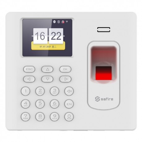 Safire SF-AC3012KEMDW-IPW Controlo de Presença Autónomo Biométrico Impressão Digital Cartão EM e Teclado TFT 2.8" TCP/IP USB Wi-Fi - 8435325440774
