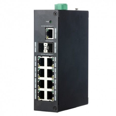X-Security XS-SWI1100-GDIN Switch Industrial 9 Portas PoE RJ45 + 2 Portas Uplink SFP 10/100/1000 mb/s - 8435325441313