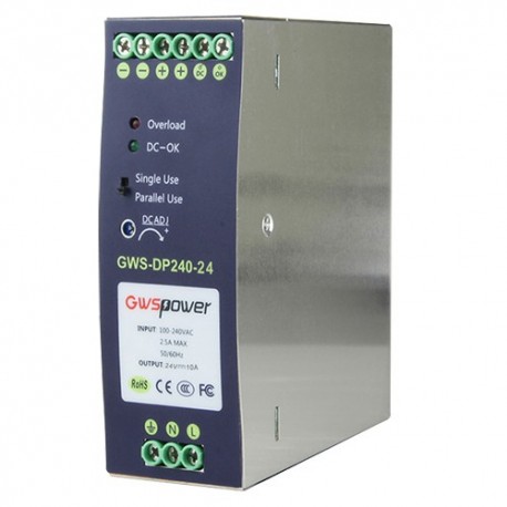 Oem DC24V5A-DIN Fonte de Alimentação Comutada DC 24 V 5 A 120 W 2 Saídas Carril DIN - 8435325438252