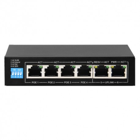 Safire SF-SW0604POE-60 Switch PoE 4 Portas PoE + 2 Uplink RJ45 até 100 Mbps 1.2 Gbps 30 W - 8435325440071