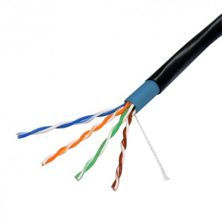Safire UTP6-300-OUTDOOR Bobina de Cabo UTP 305 m Categoria 6 Conductor 24AWG Rígido para Exterior IP65 Preto - 8435325443393