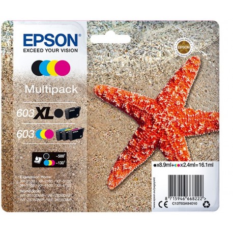 Tinteiro EPSON Multipack 603XL 4 Cores Blister - 8715946668239