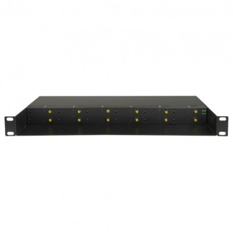 Oem RACK-1U12MC-AC220D Chassis Metálico para Estantes até 12 Conversores Médios 1U 19" com Fonte de Alimentação Dupla - 8435325442150