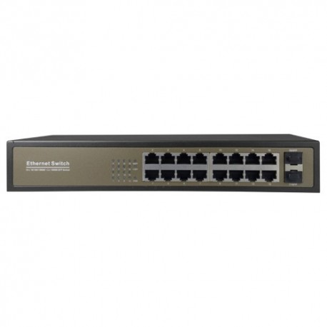 Oem SW1816GT-2GF Switch de Mesa 16 Portas Gigabit RJ45 10/100/1000 Mbps + 2 SFP Uplink Port 10/100/1000 Mbps - 8435325445984