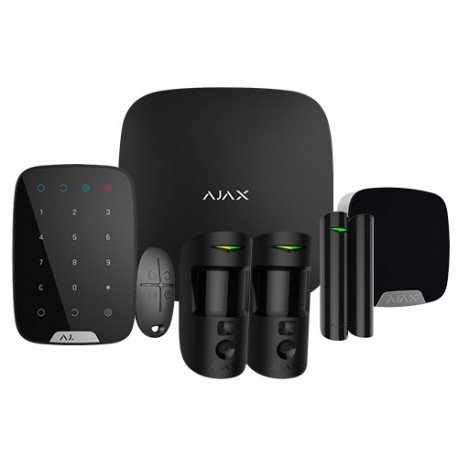 Ajax AJ-HUB2KIT-DP-PRO-B Kit de Alarme Profissional Certificado Grau 2 Ethernet e Dual Sim GPRS sem Fios 868 MHz Magnético Preto