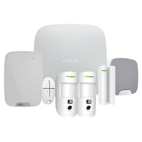Ajax AJ-HUB2KIT-DP-PRO-W Kit de Alarme Profissional Certificado Grau 2 Ethernet e Dual Sim GPRS sem Fios 868 MHz Magnético Branco