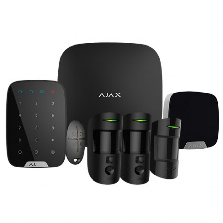 Ajax AJ-HUB2KIT-MP-PRO-B Kit de Alarme Profissional Certificado Grau 2 Ethernet e Dual Sim GPRS sem Fios 868 MHz PIR Preto