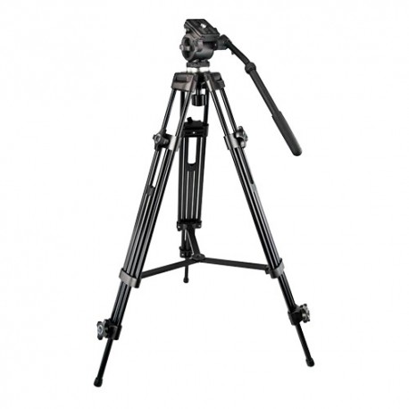 Oem TRIPOD-2M Tripé Profissional Extensível de 3 Seccões até 189 cm Apto para Exterior com Barra Estabilizadora Carga Máxima 8 kg Preto