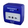 DMTech DMT-D9000-MCP-B Botão Rearmável especial para Painel Extintor STOP de Emergência Indicador LED de Encastre ou Superfície Cor Azul