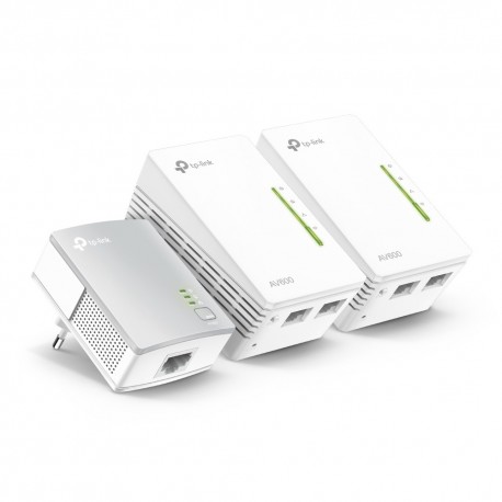 Kit 3 Adap PowerLine TP-Link 500Mbps c/Wir N 300Mbps-TL-WPA4