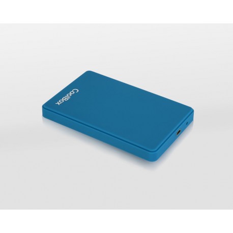 Caixa p/ disco externo acabam borracha Azul 2.5P USB 3.0 -CoolBox 2543-6