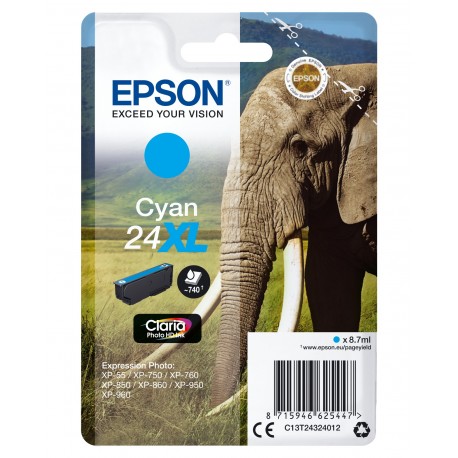 Tinteiro EPSON Cyan Serie 24XL XP-750/850/950/55 - C13T24324012