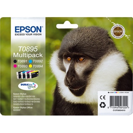 Pack Tinteiro EPSON Quad S20/SX115/218/BX300 - C13T08954010