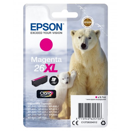 Tinteiro EPSON Magenta Serie 26XL XP-600/700/800 - C13T26334012