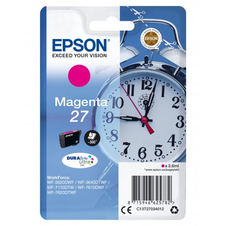 Tinteiro EPSON Serie 27 Magenta WF-3xxx/WF-7xxx - C13T27034012