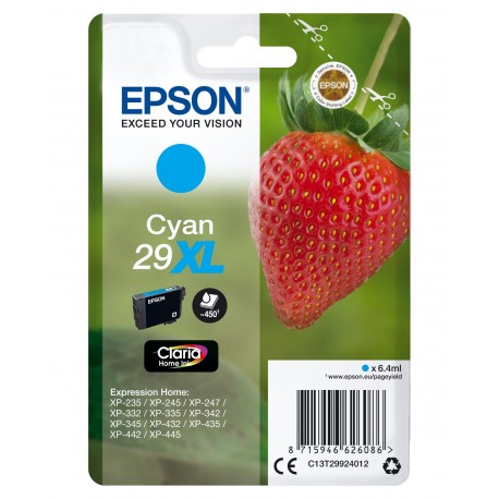 Tinteiro EPSON Serie 29XL Cyan XP-235/332/335/432/435 - C13T29924012