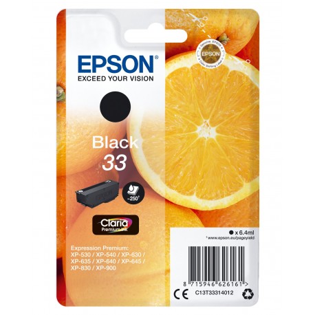 Tinteiro EPSON Serie 33 Preto XP-530/630/635/830 - C13T33314012