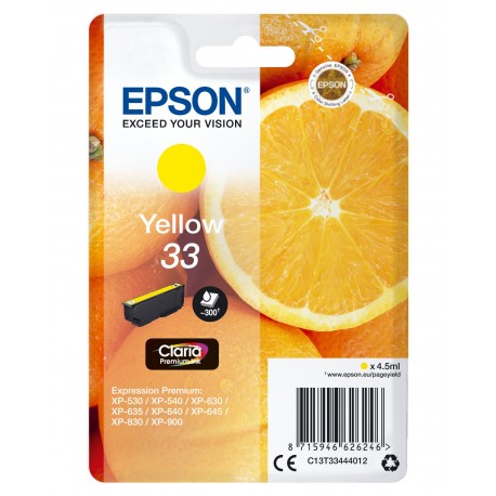 Tinteiro EPSON Serie 33 Amarelo XP-530/630/635/830 - C13T33444012