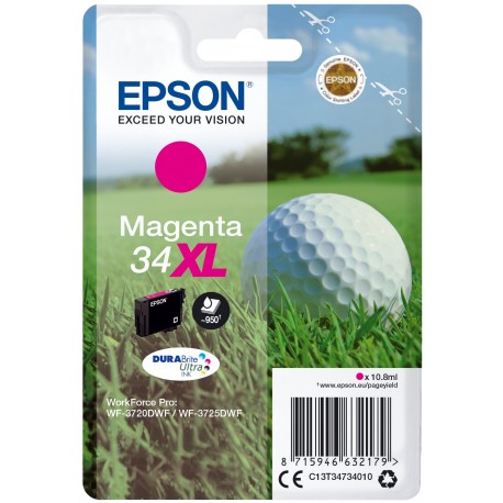 Tinteiros EPSON Magenta Serie 34XL WF-3720/3725 - C13T34734010