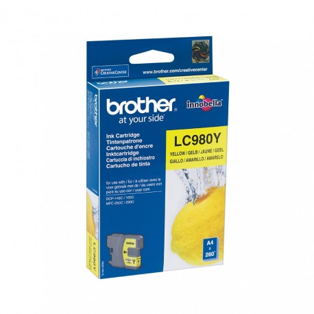 Tinteiro BROTHER LC980Y Amarelo P/ 145C, 165C