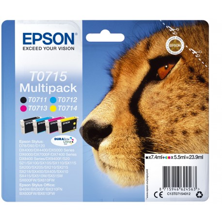 Pack Tinteiro EPSON Quad D78/D92/DX4000/DX5xx - C13T07154012