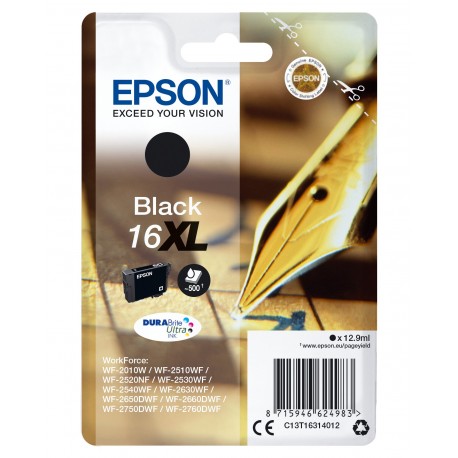 Tinteiro EPSON Preto Serie 16XL WF-20xx/WF-25xx - C13T16314012