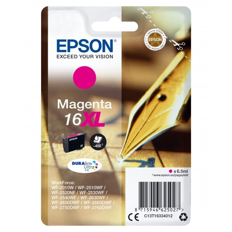 Tinteiro EPSON Magenta Serie 16XL WF-20xx/WF-25xx - C13T16334012