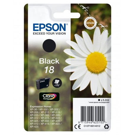 Tinteiro EPSON Serie 18 Preto XP-102/205/305/405 - C13T18014012