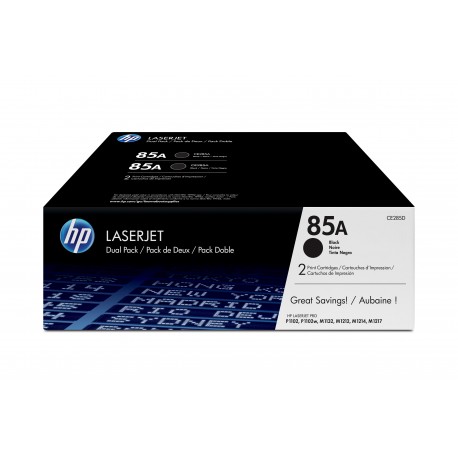 Toner HP Preto LaserJet - 85A ( pack 2) - CE285AD