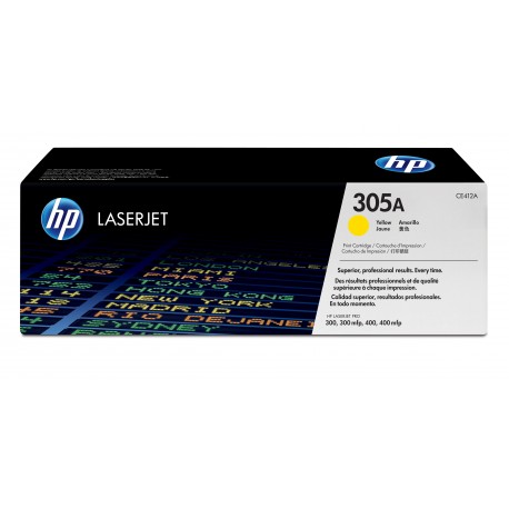 Toner HP 305A Amarelo - 2600 páginas - CE412A