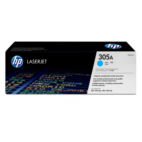 Toner HP 305A Cyan - 2600 páginas - CE411A