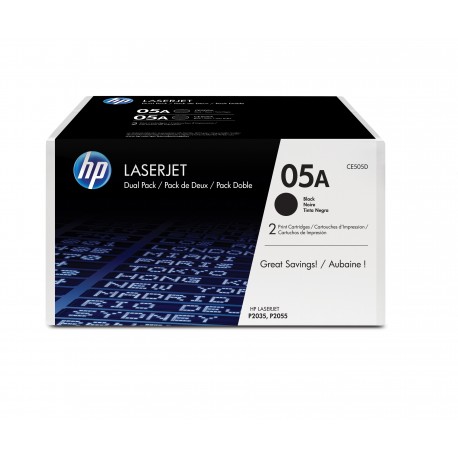 Toner HP 05A Black Dual Pack LaserJet Toner Cartridge - CE505D