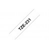 Fita BROTHER TZE-231 Laminada,Branco Preto 12mm