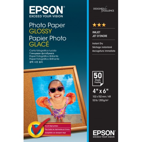 Papel EPSON PHOTO 4X6 (50 FOLHAS) - C13S042547