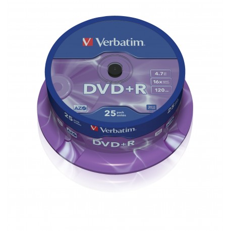 DVD+R VERBATI.16x 4,7GB AZO -CAKE25 - 0023942435006