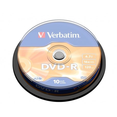 DVD-R VERBATI.16x 4,7GB AZO -CAKE10 - 0023942435235