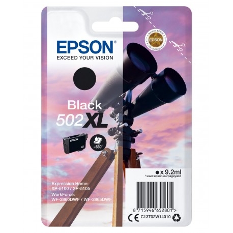 Tinteiro EPSON 502XL Black - C13T02W14010 - 8715946652801