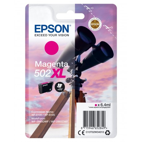 Tinteiro EPSON 502XL Magenta - C13T02W34010 - 8715946652849