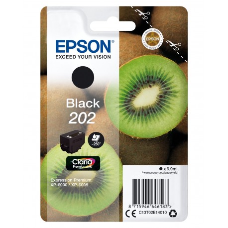 Tinteiro EPSON 202 Preto Claria Premium XP-60xx - C13T02E14010 - 8715946646183