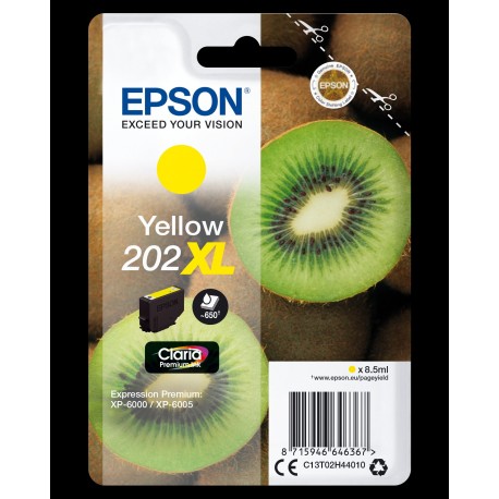Tinteiro EPSON 202XL Yellow Claria Premium XP-60xx - C13T02H44010 - 8715946646367