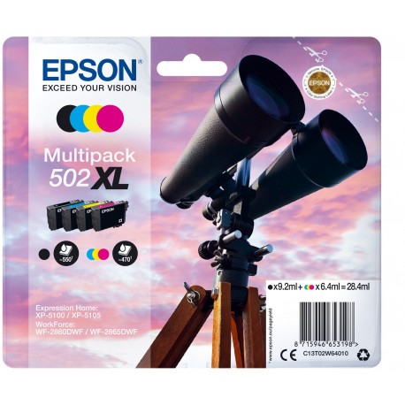 Multipack Epson 502XL 4 Cores - C13T02W64010 - 8715946653198