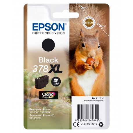 Tinteiro EPSON 378XL Preto Claria Photo HD XP-85xx - C13T37914010 - 8715946645841