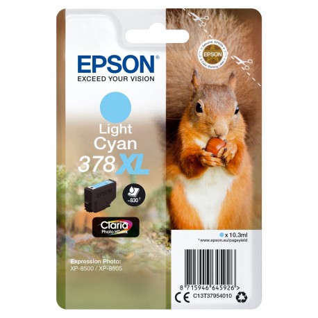 Tinteiro EPSON 378XL Light Cyan Claria Photo HD XP-85xx - C13T37954010 - 8715946645926