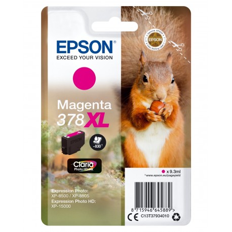 Tinteiro EPSON 378XL Magenta Claria Photo HD XP-85xx - C13T37934010 - 8715946645889